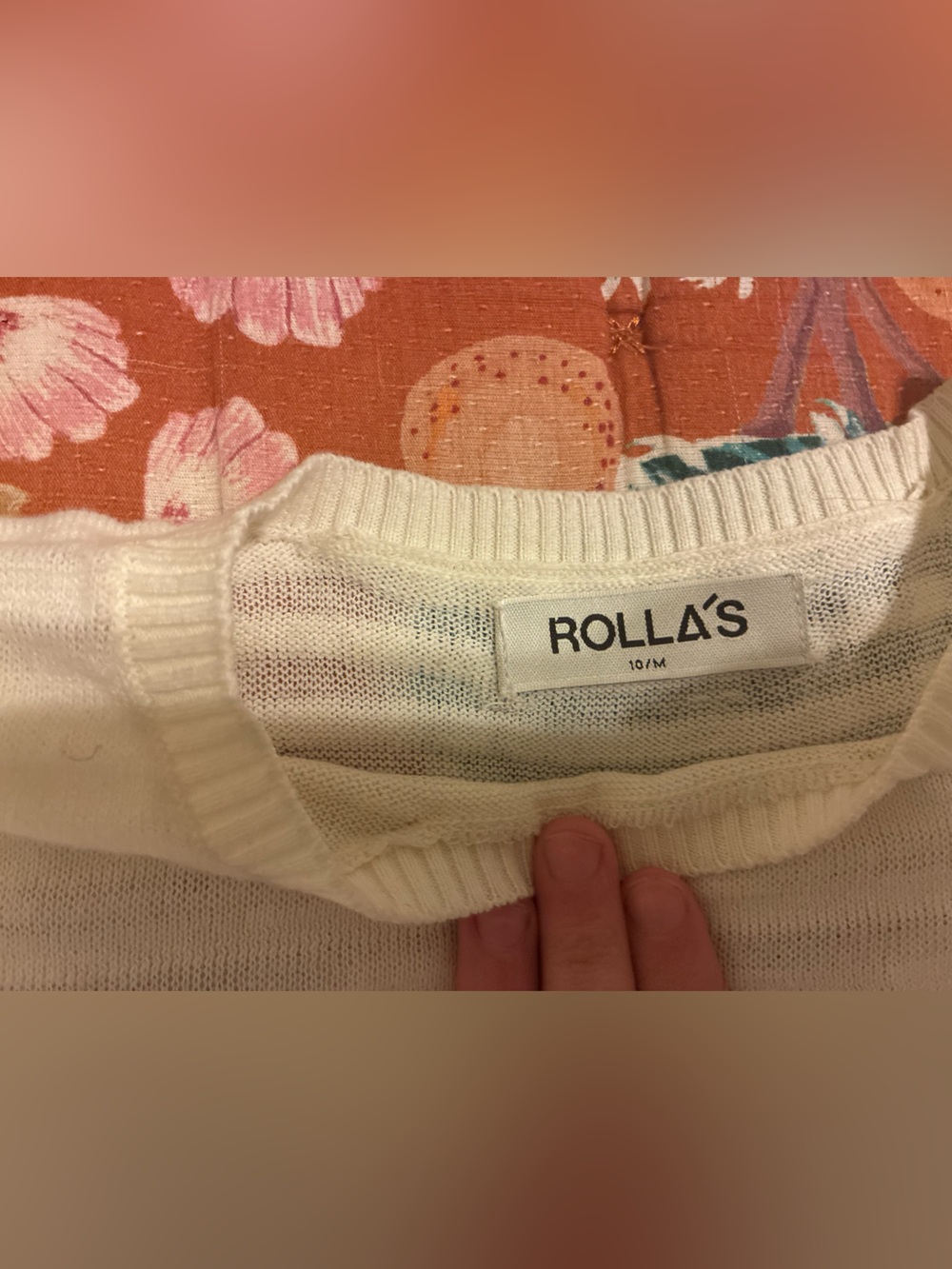 ROLLA'S Cream Ribbed Short Sleeve Tee - Picture 3 of 4